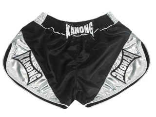 Kanong Kvinder Boksning Shorts : KNSRTO-201-Sort-Sølv