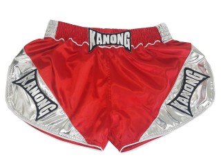 Kanong Kvinder Boksning Shorts : KNSRTO-201-Rød-Sølv