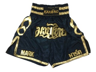 Specialtilpassede Boksershorts Boxing Shorts : KNBXCUST-2001-Marine blå