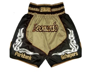 Specialtilpassede Boksershorts Boxing Shorts : KNBXCUST-2035-Guld-Sort