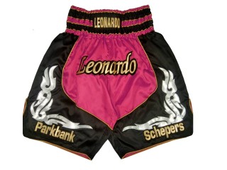 Specialtilpassede Boksershorts Boxing Shorts : KNBXCUST-2035-Lyserød-Sort