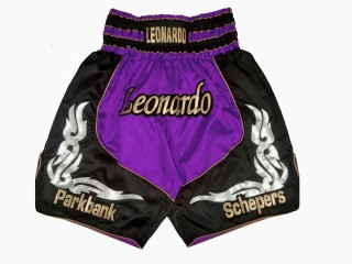 Specialtilpassede Boksershorts Boxing Shorts : KNBXCUST-2035-Lilla-Sort