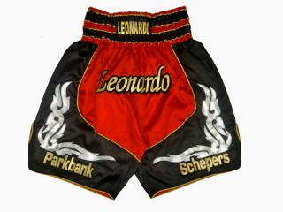 Specialtilpassede Boksershorts Boxing Shorts : KNBXCUST-2035-Rød-Sort