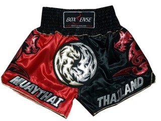 Boxsense Thai Bokseshorts : BXS-003-Rød-Sort