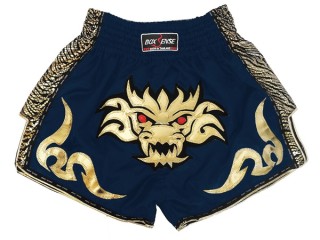 Boxsense Retro Thai Bokseshorts : BXSRTO-026-Marine blå