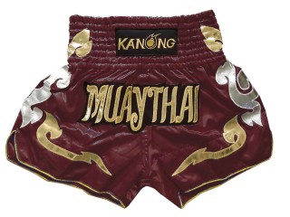 Kanong Thai Bokseshorts : KNS-126-rødbrun