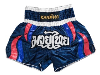 Kanong Thai Bokseshorts : KNS-138-Marine blå