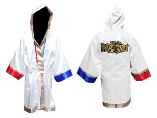 Kanong Muay Thai Boksning Kappe (Fight Robe) :  hvid